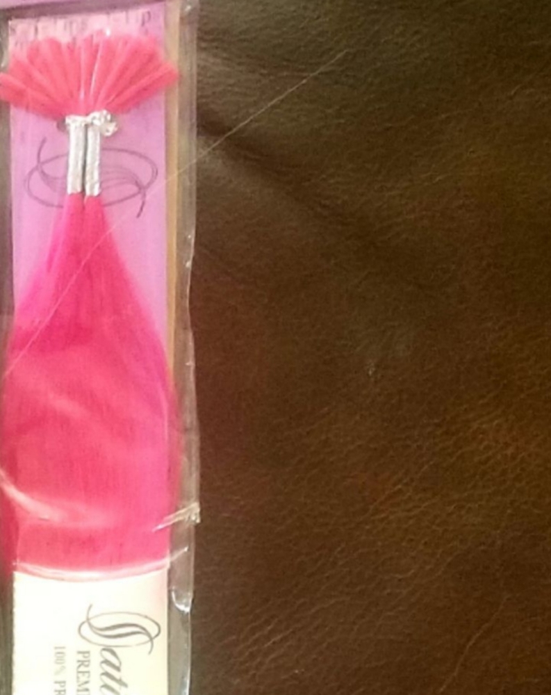 Hair Extensions Human Hair (1 Package / Pink)